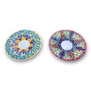 Rosenthal Studio-Line Prof. Kuhna "TANGO & RUEDA" Pair Saucers 1980s Postmodern